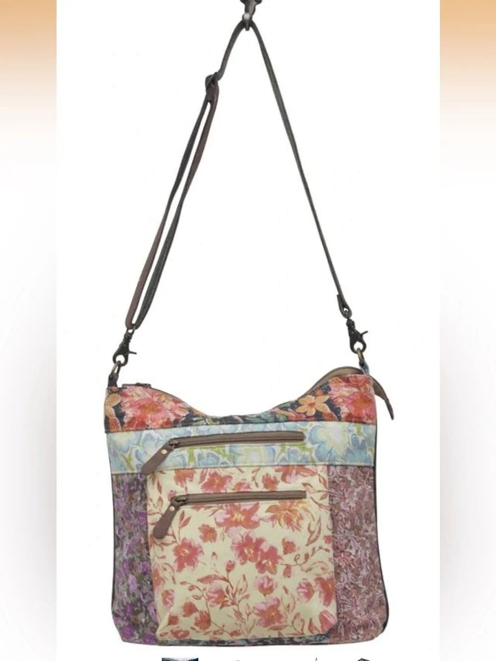 Myra Bag Le Fleur Essi Small Crossbody Bag NWT Floral Patchwork Canvas